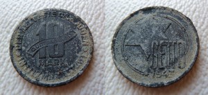(R) 10 марок 1943, гетто Лодзь, Al-Mg