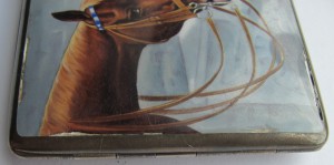 Портсигар серебро,эмаль! "Лошадь,собака..на охоту". КРАСОТА!