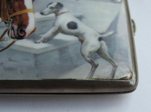 Портсигар серебро,эмаль! "Лошадь,собака..на охоту". КРАСОТА!