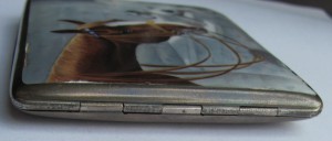 Портсигар серебро,эмаль! "Лошадь,собака..на охоту". КРАСОТА!