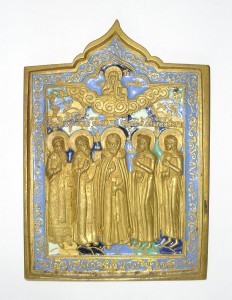 Плакетка - 5 покровителей, 6 эмалей. Хорошая!