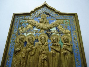 Плакетка - 5 покровителей, 6 эмалей. Хорошая!