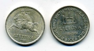 Литва. Серебро. 10 LITU