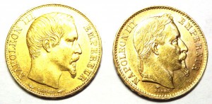Золото. 20 франков Франция  2 шт.
