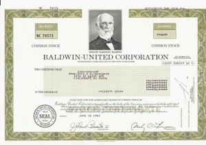 Акция США BALDWIN-UNITED CORPORATION