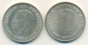 Бельгия. 250 франков 1976 (парой) - разновидности по легенде