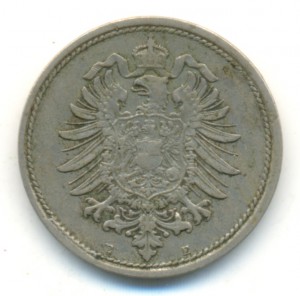 10 пфеннигов 1874 (Е). VF.