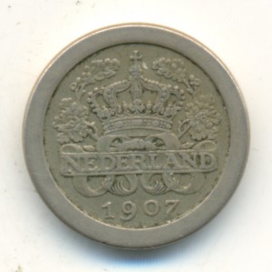 Нидерланды. 5 центов 1907 года. VF+.