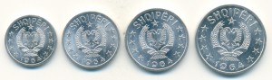 Албания: 5, 10, 20 и 50 киндарок 1964 года. Uncirculated.