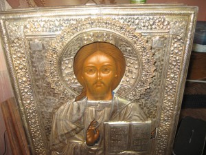 Икона Спас Вседержитель , серебро
