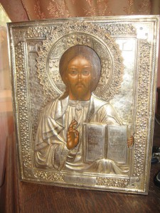 Икона Спас Вседержитель , серебро