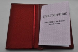 знак ГОРНЯЦКАЯ СЛАВА 3ст.Док и Родная коробочка 2012г ЛЮКС