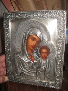 Казанская икона Божией Матери , серебро