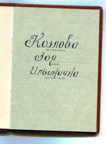 Трудовик 453703 на документе.Люкс