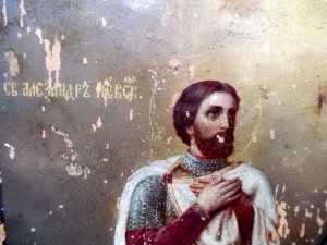 Икона Св.Александр Невский и Св.Александр Свирский