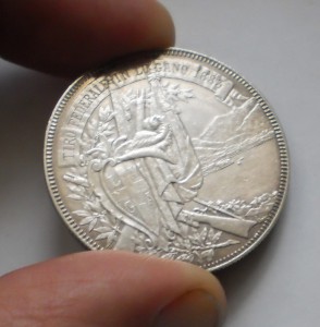ШВЕЙЦАРИЯ, 2 монеты - 1883 и 1885 года, серебро