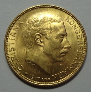 Золото 20 крон Дания  1917 год