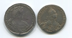 Полтина 1733 с ГИМ+1763
