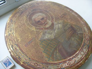 Св.Мифодий.Учитель слова.Сусалка.Круглая 44см