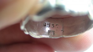 Кольцо с черепом СС. Серебро. 900проба.