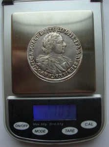 рубль Петра II- 1720 года в сохране.