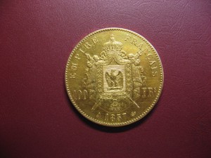 100FR Napoleon III 1857A золото,унция