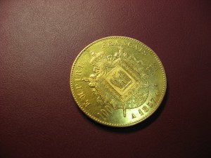 100FR Napoleon III 1857A золото,унция