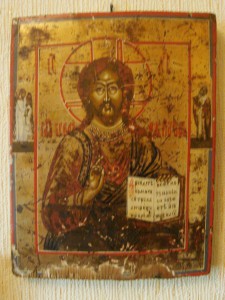 Спас Вседержитель, левкас, сусалка (и, или серебро)