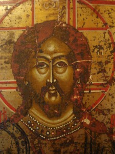 Спас Вседержитель, левкас, сусалка (и, или серебро)