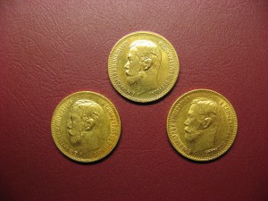 5 рублей 3шт 1897-1898-1900