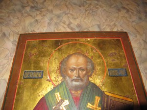 Икона Николай Чудотворец 30.5 на 26 на 4  см 1859 год