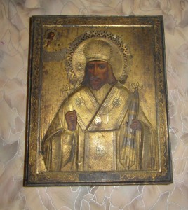 Св.Иосаф Белгородский 22 на 17.5 см .84 проба.в киоте.