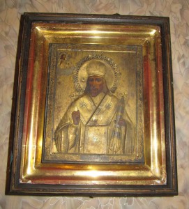 Св.Иосаф Белгородский 22 на 17.5 см .84 проба.в киоте.