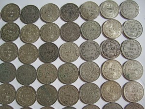 Финляндия 25 пенни 104 шт. 1873-1917 Хорошие Много в Люксе