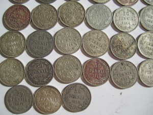 Финляндия 50 пенни 75 шт. 1871-1917 Хорошие Много в Люксе