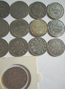 Финляндия 1 марка 30 шт. 1865-1915 + 2 марки 1866