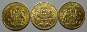 20 марок Гамбург 3 шт. 1878, 1895, 1897 г.