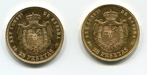 Золотые монеты Испании