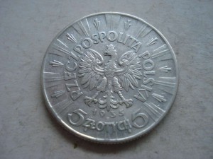 5 злотых 1935г.Пилсудский