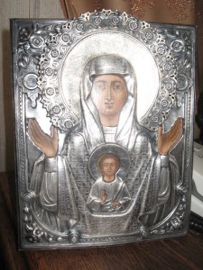 Икона Знамение , серебро