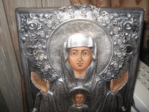 Икона Знамение , серебро