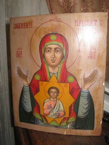 Икона Знамение , серебро