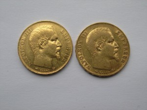 20 франков,1857,1856 гг.