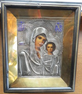 Икона Богородицы Казанская. Оклад серебро 84 пр.