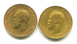 Два червонца 1904 и 1909 гг.