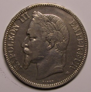 5 франков 1868 г. Наполеон III