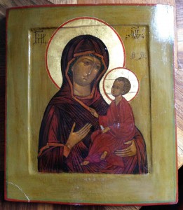 Иверская, шитье серебро аналой