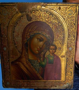 икона Казанской Божией Матери,Палех,35х31