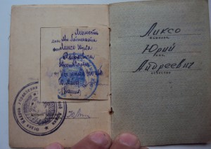 КОМПЛЕКТ ДОКОВ НА ЛЕТЧИКА ИСТРЕБИТЕЛЯ ЛИКСО Ю.А.
