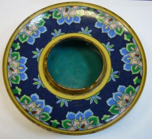 Пепельница медь с эмалями - 8 эмалей